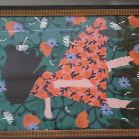 Anthropologie Art Anthropologie Garden Girl Wall Art Poshmark
